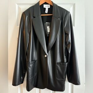 Joseph Ribkoff Black Faux Leather Jacket